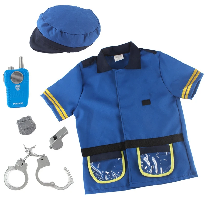 Police Costume for Kids Shirt Hat Whistle Fun Policeman Cosplay Costume Play Toy Boys Dress Up Profession Props
Police Costume for Kids Shirt Hat Whistle Fun Policeman Cosplay Costume Play Toy Boys Dress Up Profession Props
