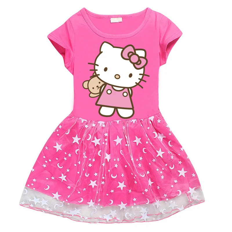Детское летнее Хлопковое платье Sanrio с коротким рукавом, милое платье для девочек с рисунком котенка медведя, сетчатая юбка принцессы с коротким рукавом для студентов
Детское летнее Хлопковое платье Sanrio с коротким рукавом, милое платье для девочек с рисунком котенка медведя, сетчатая юбка принцессы с коротким рукавом для студентов