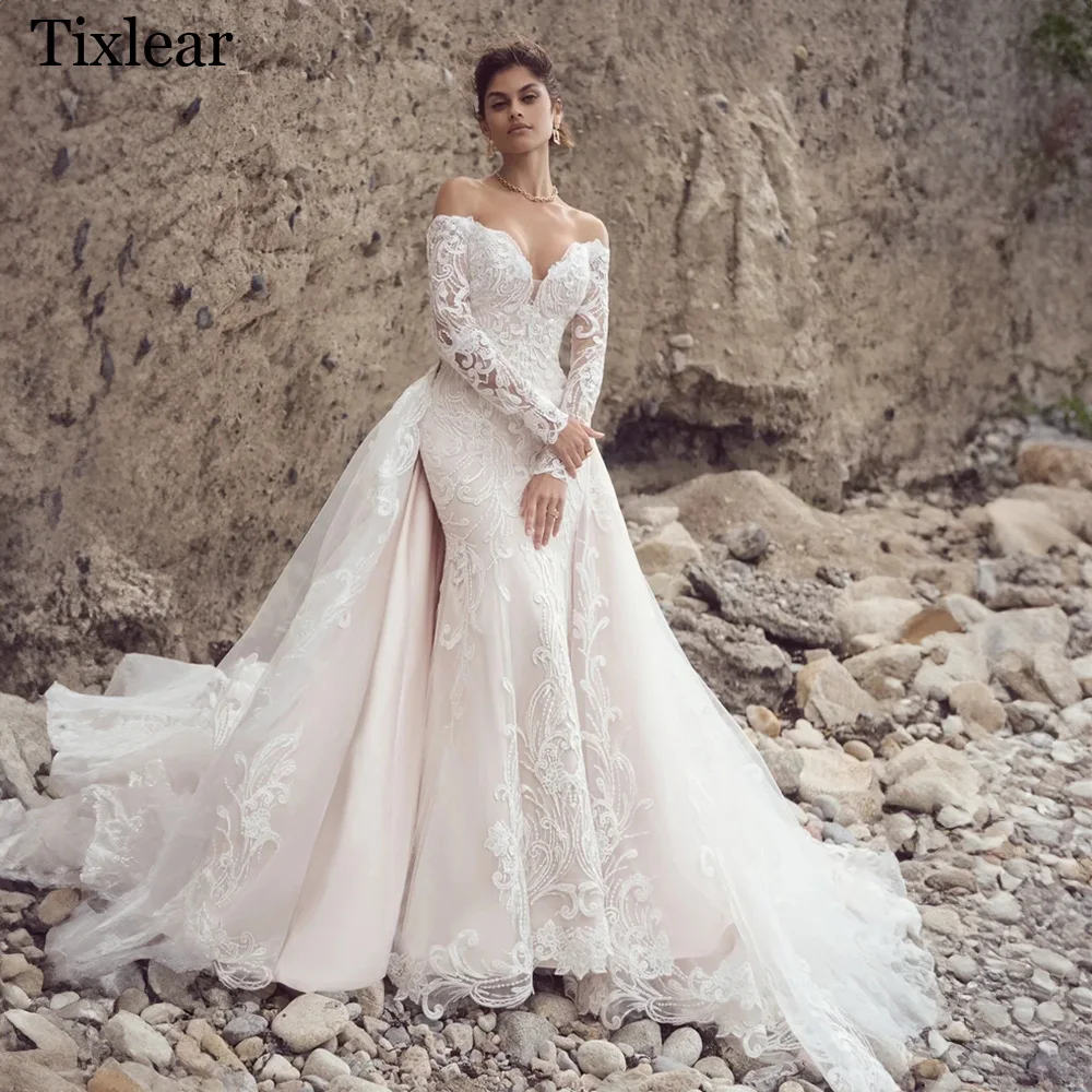 TIXLEAR Wedding Dresses For Woman Charming Appliques V-Neck Open Back Chapel Train Custom Made Gorgeous Vestidos De Novia 
TIXLEAR Wedding Dresses For Woman Charming Appliques V-Neck Open Back Chapel Train Custom Made Gorgeous Vestidos De Novia