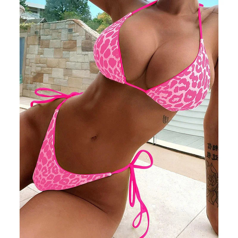 2023 Women Triangle Wrapped Leopard Swimsuit 2-piece Lace-up Bikini Set Ladies Sexy Halter Swimwear Pushup Brazilian Biquini
2023 Women Triangle Wrapped Leopard Swimsuit 2-piece Lace-up Bikini Set Ladies Sexy Halter Swimwear Pushup Brazilian Biquini