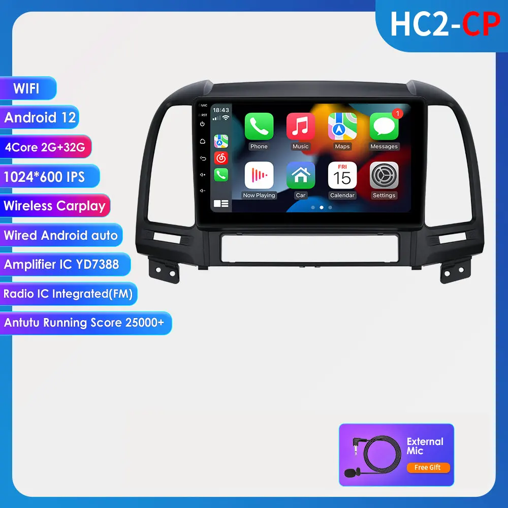 Автомагнитола для Hyundai Santa Fe 2 2006-2012, мультимедийный видеоплеер на Android, 2 Din экран, головное устройство Carplay DSP GPS
Автомагнитола для Hyundai Santa Fe 2 2006-2012, мультимедийный видеоплеер на Android, 2 Din экран, головное устройство Carplay DSP GPS