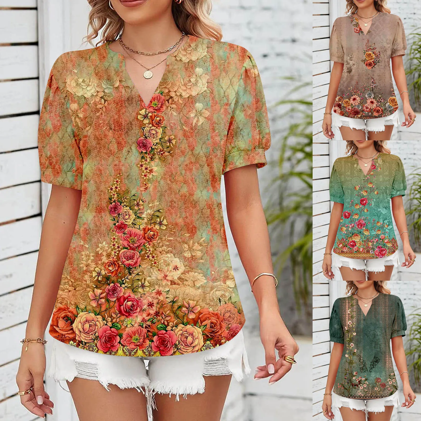 Женская футболка с V-образным вырезом, свободная Универсальная футболка с цифровым 3D-принтом и коротким рукавом, лето 2023
Женская футболка с V-образным вырезом, свободная Универсальная футболка с цифровым 3D-принтом и коротким рукавом, лето 2023