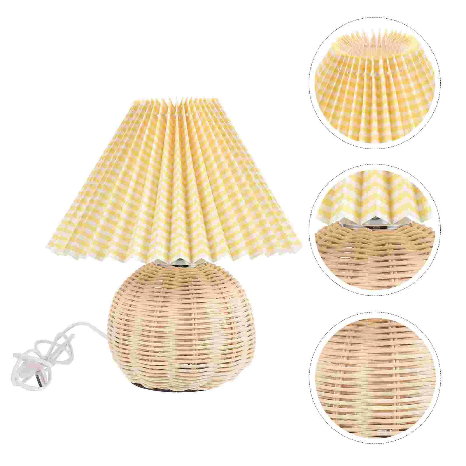 Night Light Rattan Lamp Bedside Table Desk Living Room Linen Pleated Lampshade Small
Night Light Rattan Lamp Bedside Table Desk Living Room Linen Pleated Lampshade Small