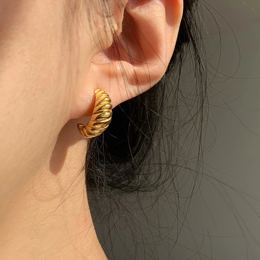 Trendy Geometric Twisted Thick Hoop Earrings Fashion Gold Color Big Round Circle Earrings for Women Punk Hiphop Jewelry Gift
Trendy Geometric Twisted Thick Hoop Earrings Fashion Gold Color Big Round Circle Earrings for Women Punk Hiphop Jewelry Gift