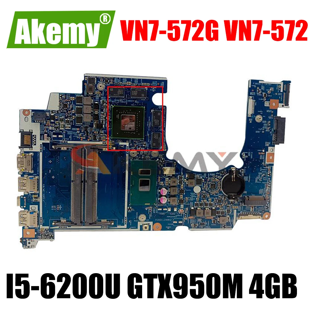 NBG6G11002 For Acer aspire VN7-572G VN7-572 Laptop Motherboard 14306-1M 448.06C09.001M I5-6200U CPU GTX950M 4GB GPU mainboard
NBG6G11002 For Acer aspire VN7-572G VN7-572 Laptop Motherboard 14306-1M 448.06C09.001M I5-6200U CPU GTX950M 4GB GPU mainboard