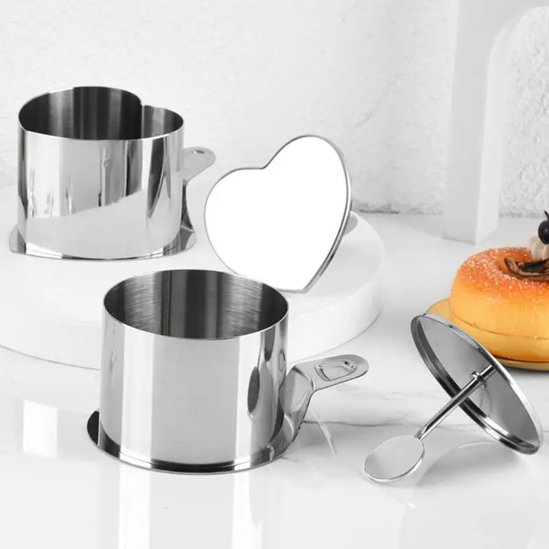 Heart Cake Mold Christmas Mousse Cake Mould Stainless Steel Cake Ring Heart-shape/Round Muffin Mold With Pusher And Lifter
Heart Cake Mold Christmas Mousse Cake Mould Stainless Steel Cake Ring Heart-shape/Round Muffin Mold With Pusher And Lifter