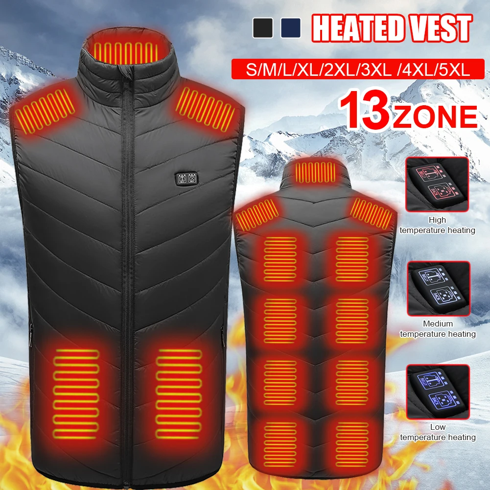 13 Areas USB Heated Vest For Men Women Electric Heating Vest Winter Warmer Sleeveless Heated Jacket For Rinding Cycing
13 Areas USB Heated Vest For Men Women Electric Heating Vest Winter Warmer Sleeveless Heated Jacket For Rinding Cycing
