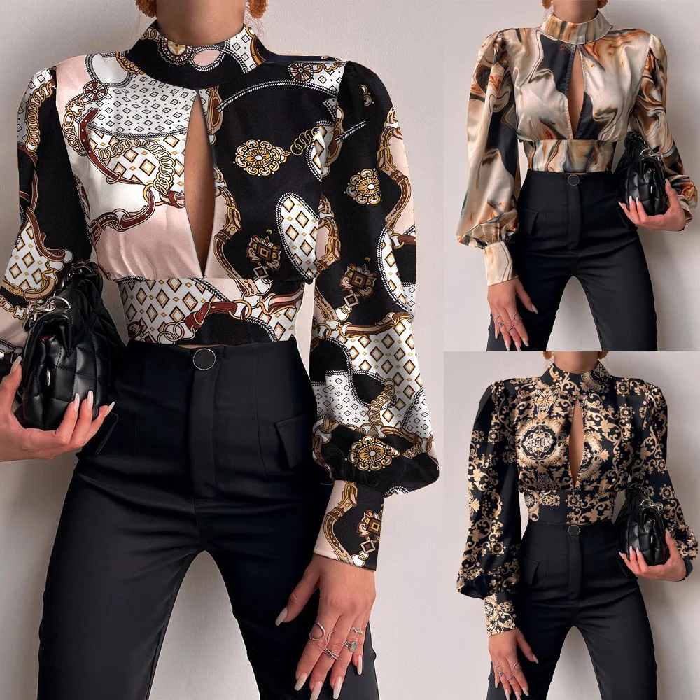 Spring Fashion Women Shirt Lantern Long Sleeves Casual Printed Women Blouse Backless High Street Shirts
Spring Fashion Women Shirt Lantern Long Sleeves Casual Printed Women Blouse Backless High Street Shirts