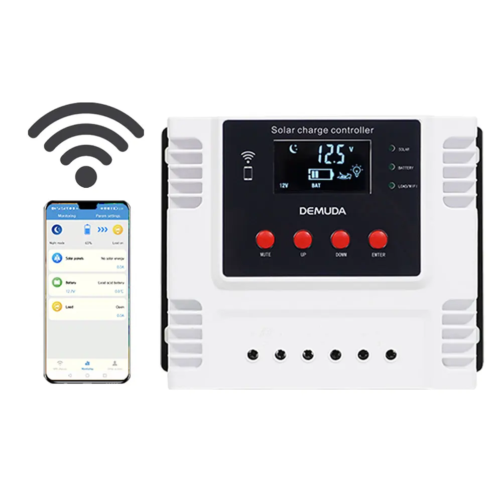 12V 24V/48V Auto Solar Charge Controller WIFI apps 10-60A Dual USB Battery PWM Controller for Solar Energy System
12V 24V/48V Auto Solar Charge Controller WIFI apps 10-60A Dual USB Battery PWM Controller for Solar Energy System