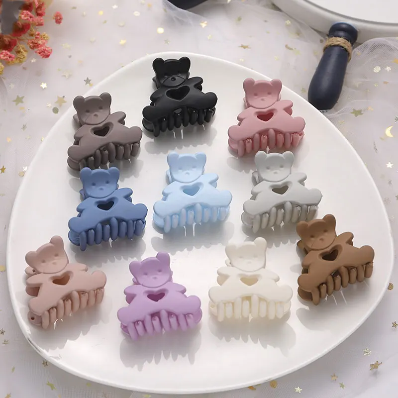Cute Bear Solid Color Matte Hair Claw Plastic Hairclip Crab Barrette Frosted Transparent Hair Clamps Girls Hair Accessories
Cute Bear Solid Color Matte Hair Claw Plastic Hairclip Crab Barrette Frosted Transparent Hair Clamps Girls Hair Accessories
