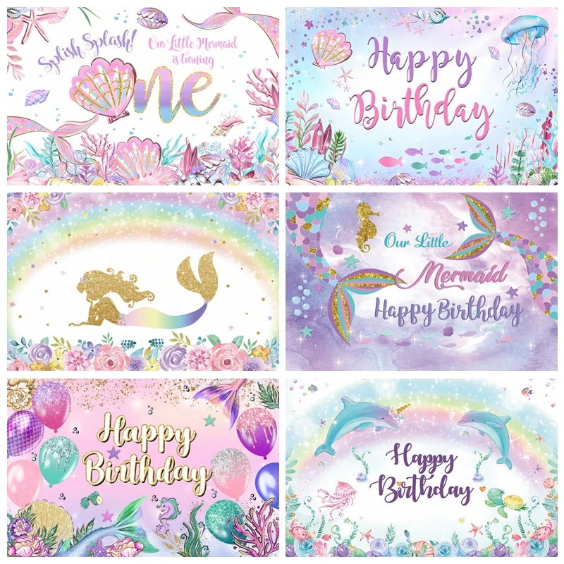 Mermaid Backdrop for Girls Birthday Under The Sea Scales Shell Newborn Baby Shower Photography Background Photo Studio Props 
Mermaid Backdrop for Girls Birthday Under The Sea Scales Shell Newborn Baby Shower Photography Background Photo Studio Props