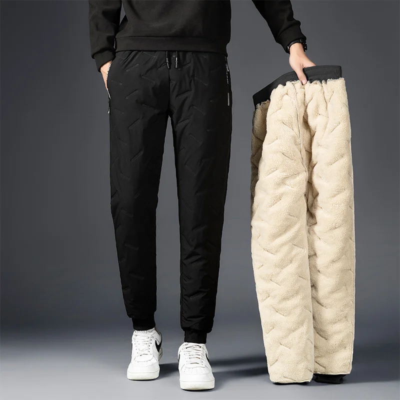 Men's Winter Fleece Thick Lambswool Warm Sweatpants Casual Water Proof Big-Size Wool Trousers Male Black Gray Joggers Trousers
Men's Winter Fleece Thick Lambswool Warm Sweatpants Casual Water Proof Big-Size Wool Trousers Male Black Gray Joggers Trousers