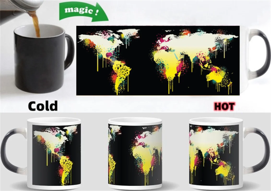 

World Map Mugs Art Mugen Friends Cup Husband Teacher Students Gifts Beer Mugs for Kids Ceramic Coffee Mug Friend Gift Home Decal
