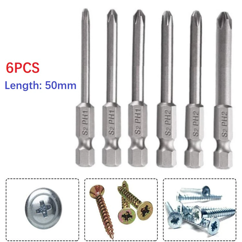6Pcs 1/4inch Shank PH1-3 Steel Magnetic Hex Alloy Steel Cross Head Screwdriver Bit For Repairing Household Appliances
6Pcs 1/4inch Shank PH1-3 Steel Magnetic Hex Alloy Steel Cross Head Screwdriver Bit For Repairing Household Appliances
