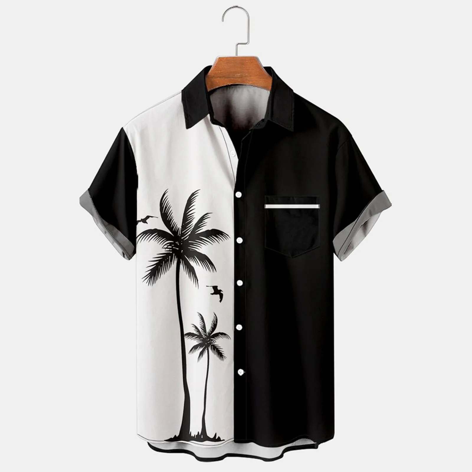 Casual Summer Shirt Short Sleeve Turn Down Collar Color Block Palm Tree Hawaiian Shirt Cardigan Button Turn-down Shirt Blouse
Casual Summer Shirt Short Sleeve Turn Down Collar Color Block Palm Tree Hawaiian Shirt Cardigan Button Turn-down Shirt Blouse