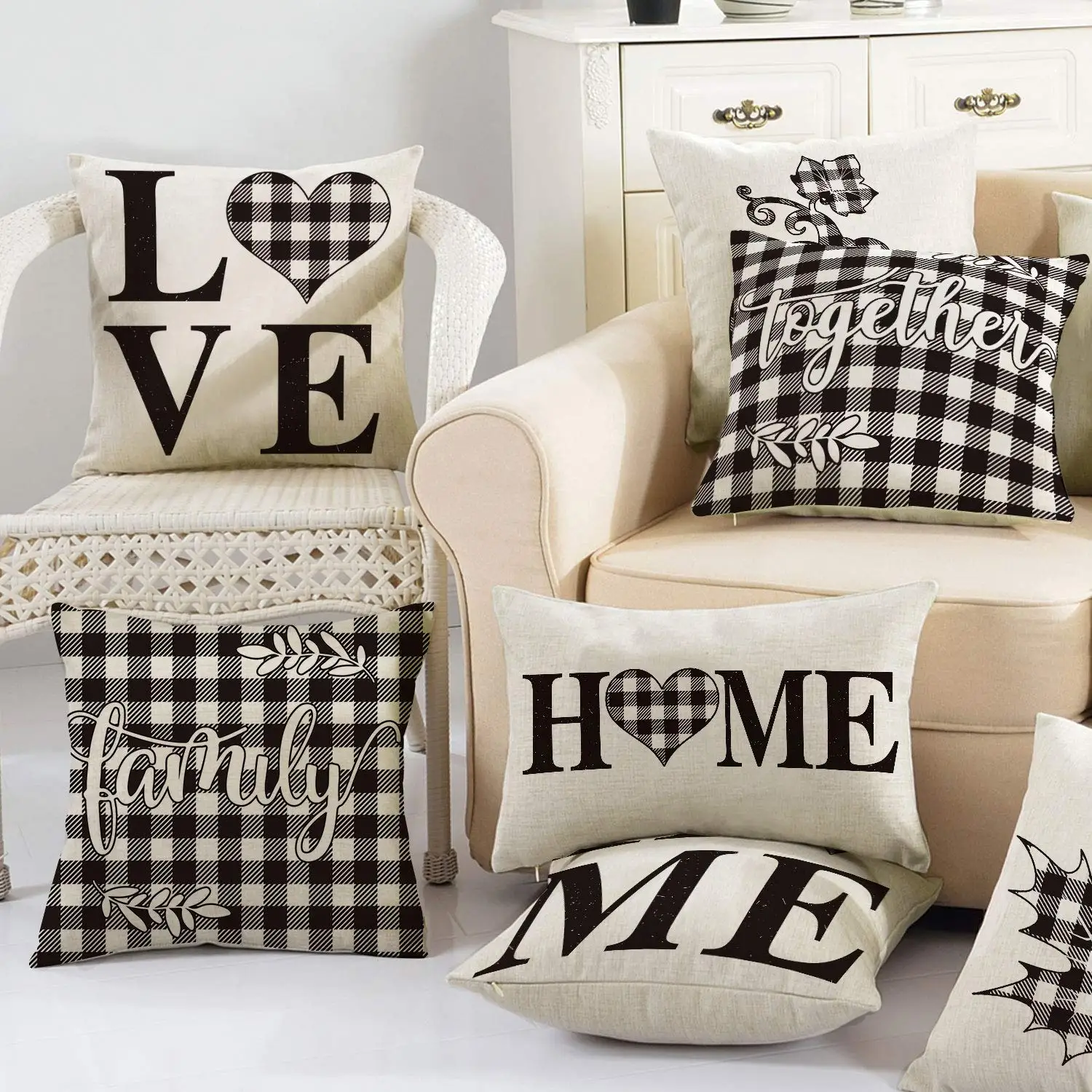 Nordic Black and White Plaid Love Home Linen Pillowcase Living Room Sofa Cushion Cover 45*45 Home Decoration Car Pillowcase
Nordic Black and White Plaid Love Home Linen Pillowcase Living Room Sofa Cushion Cover 45*45 Home Decoration Car Pillowcase