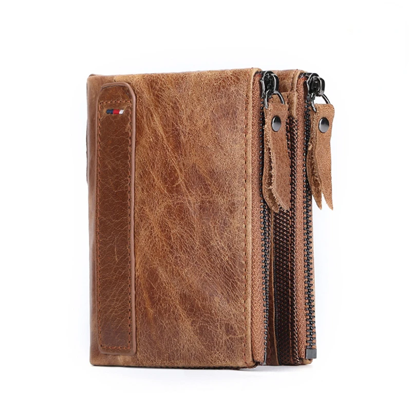 New Anti-theft Brushed Cowhide Men's Wallet Leather Short Men's Wallet Double Zipper Wallet
New Anti-theft Brushed Cowhide Men's Wallet Leather Short Men's Wallet Double Zipper Wallet
