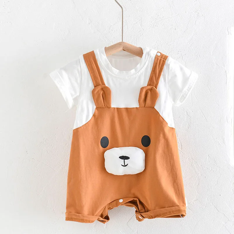 MILANCEL 2022 Summer Infant Rompers Baby False 2-pieces Stitching Bear Overalls Romper Baby Clothes
MILANCEL 2022 Summer Infant Rompers Baby False 2-pieces Stitching Bear Overalls Romper Baby Clothes
