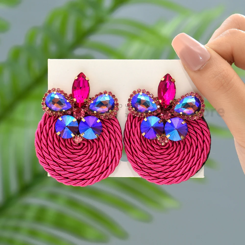Large Multicolor Crystal Glass Round Stud Earrings For Women New Trend Brand Luxury Quality Design Hoop Ear Ring Vintage Jewelry
Large Multicolor Crystal Glass Round Stud Earrings For Women New Trend Brand Luxury Quality Design Hoop Ear Ring Vintage Jewelry