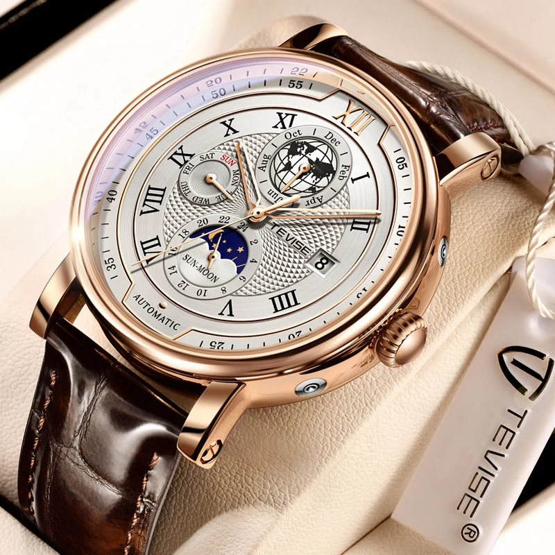 TEVISE Luxury Man Watch Top Brand Men Watch Waterproof Genuine Leather Automatic Mechanical Watch 24 Hours Calendar Relogio Lige
TEVISE Luxury Man Watch Top Brand Men Watch Waterproof Genuine Leather Automatic Mechanical Watch 24 Hours Calendar Relogio Lige