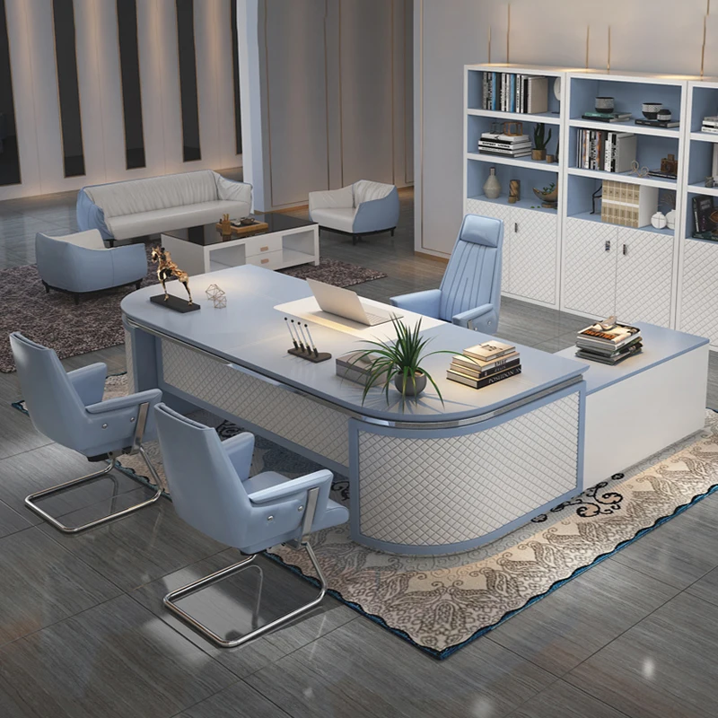 Luxury boss table simple modern office president table atmosphere boss office chair combination office furniture
Luxury boss table simple modern office president table atmosphere boss office chair combination office furniture