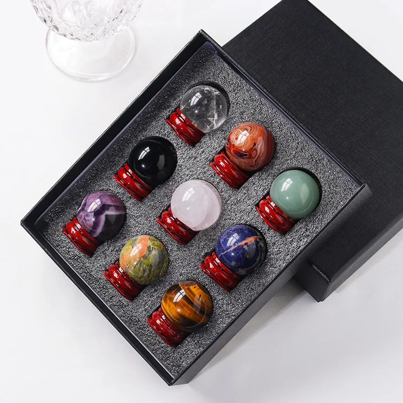 Natural Crystal Ball with Base Ornaments Home Accessories Agate Amethyst Obsidian Desktop Energy Decoration Gift Box Handicrafts
Natural Crystal Ball with Base Ornaments Home Accessories Agate Amethyst Obsidian Desktop Energy Decoration Gift Box Handicrafts