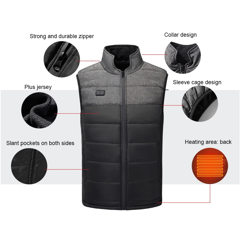 Men Heated Vest Adjustable Modes Skiing Sleeveless Climbing Outdoor Hiking Thermal Warm Zipper Usb Infrared Riding Winter
Men Heated Vest Adjustable Modes Skiing Sleeveless Climbing Outdoor Hiking Thermal Warm Zipper Usb Infrared Riding Winter