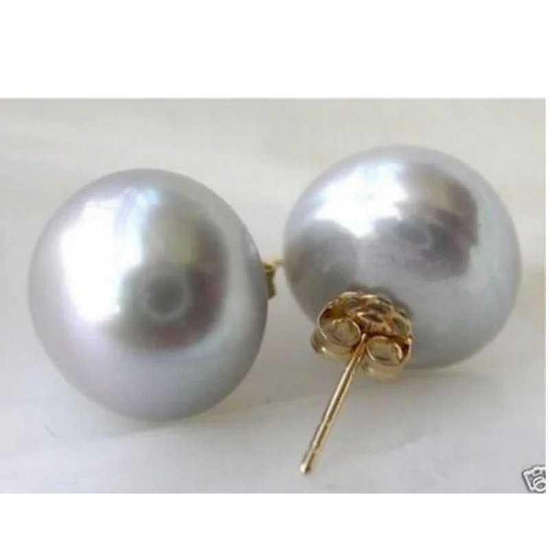 

Boucles d'oreilles en perles d'eau douce grises, bijoux à la mode, noble, AAA +++, 11-12mm, livraison gratuite