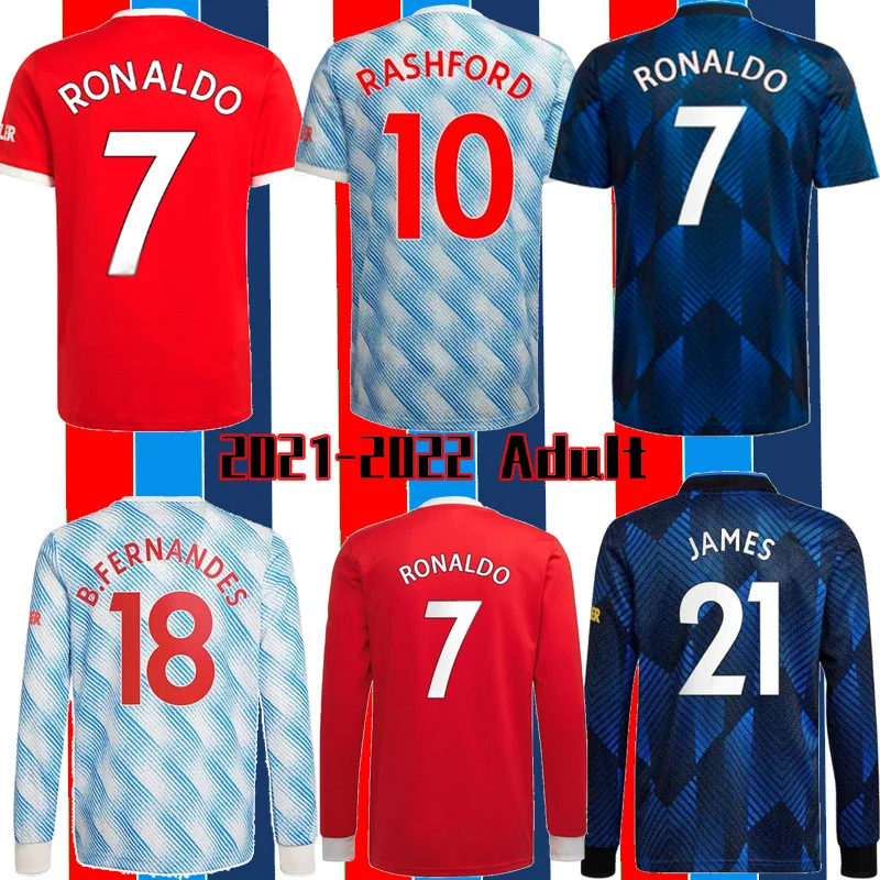 

New maillot de foot B. FERNANDES football shirt long sleeve 2021 2022 home away third Ronaldo soccer jerseys