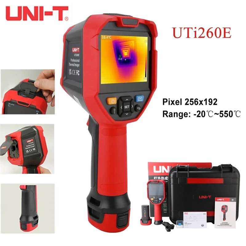 

UNI-T UTi260E Thermal Imager Camera 25Hz resolution 256x192 PCB Circuit Industrial Testing Floor Heating Thermometers