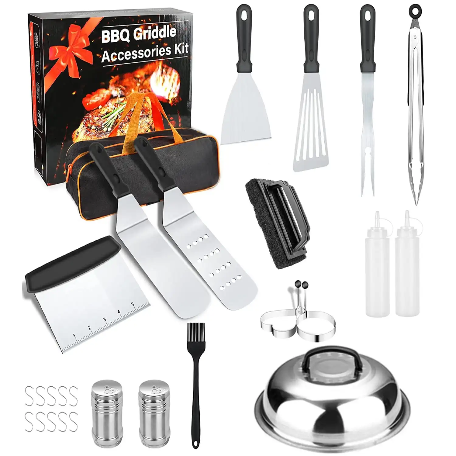 BBQ Grilling Tool Kit Blackstone Griddle Accessories,18 Pcs BBQ Grill Tools Set Blackstone and Clearance
BBQ Grilling Tool Kit Blackstone Griddle Accessories,18 Pcs BBQ Grill Tools Set Blackstone and Clearance