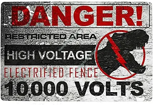 Jurassic Park Movie Poster High Voltage Metal Warning Sign World Raptor Metal Tin Sign 12x8 inch poster farmhouse decor
Jurassic Park Movie Poster High Voltage Metal Warning Sign World Raptor Metal Tin Sign 12x8 inch poster farmhouse decor