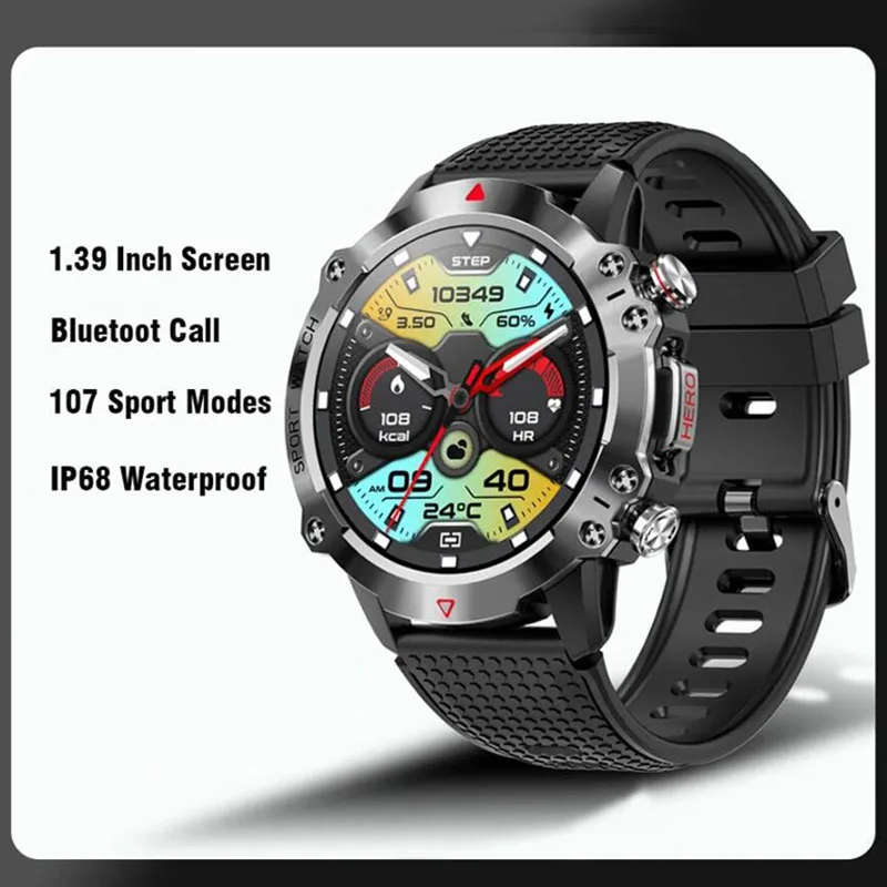 Smart Watch Outdoor Sport Blood Pressure Oxygen Heart Rate Bluetooth Call Watch 1.39 Inch Screen IP68 Waterproof Smartwatch
Smart Watch Outdoor Sport Blood Pressure Oxygen Heart Rate Bluetooth Call Watch 1.39 Inch Screen IP68 Waterproof Smartwatch