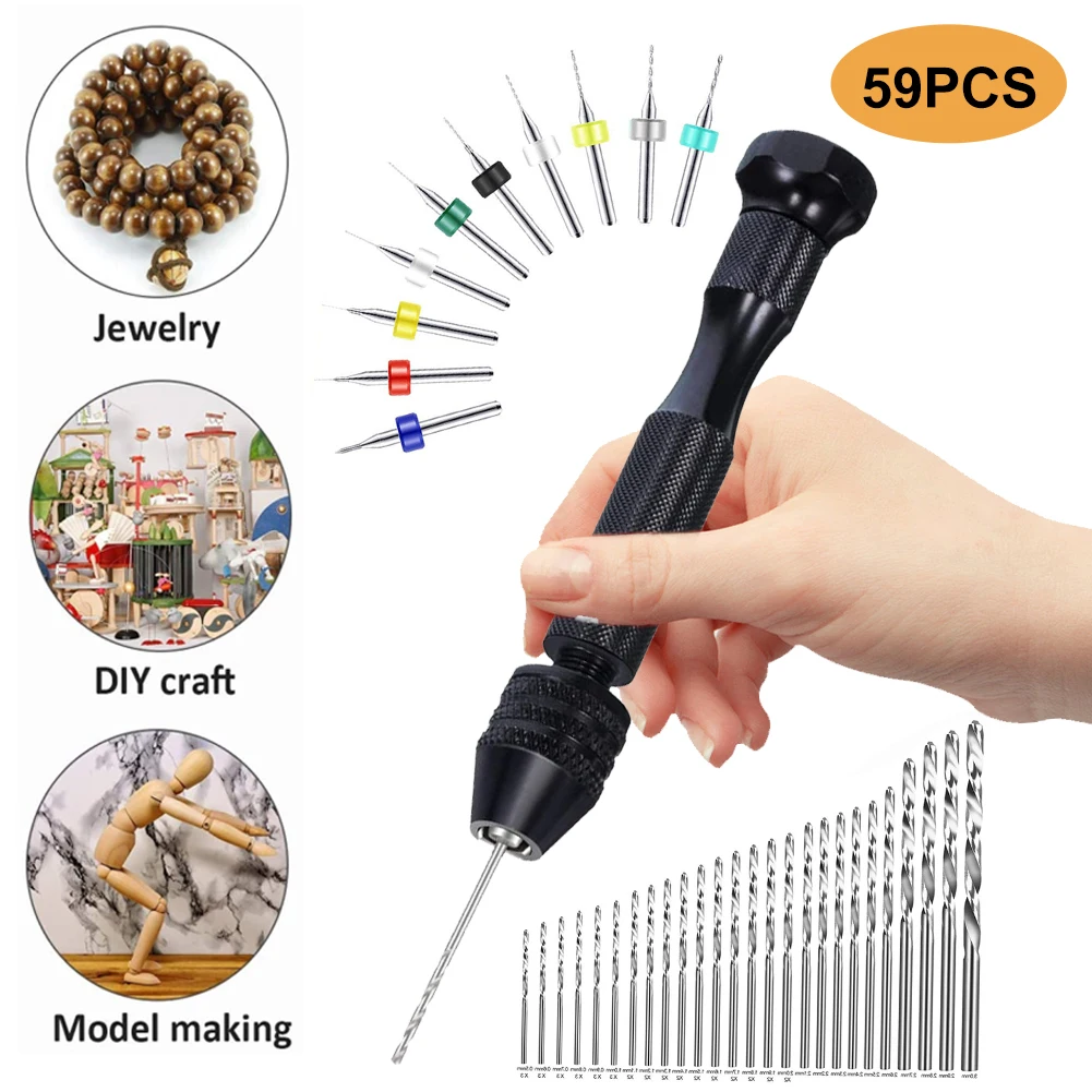 59Pcs Precision Pin Vise Hand Drill Bits with Twist Drill Bits PCB Mini Drill Bits Set Rotary Tools Kit for DIY Woodworking Tool
59Pcs Precision Pin Vise Hand Drill Bits with Twist Drill Bits PCB Mini Drill Bits Set Rotary Tools Kit for DIY Woodworking Tool