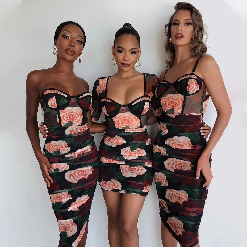 Sisters Clothing Rose Print Women Hip Dress Bodysuit Halter Top Bodycon Sexy Streetwear Party Elegant Club Festival Clothes
Sisters Clothing Rose Print Women Hip Dress Bodysuit Halter Top Bodycon Sexy Streetwear Party Elegant Club Festival Clothes