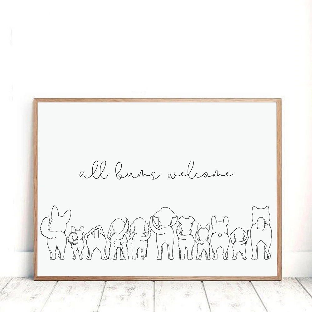 Bathroom All Bums Welcome Quote Canvas Painting Line Art Dog Butts Poster Wall Art Pictures Fashion Art for Bedroom Home Decor
Bathroom All Bums Welcome Quote Canvas Painting Line Art Dog Butts Poster Wall Art Pictures Fashion Art for Bedroom Home Decor
