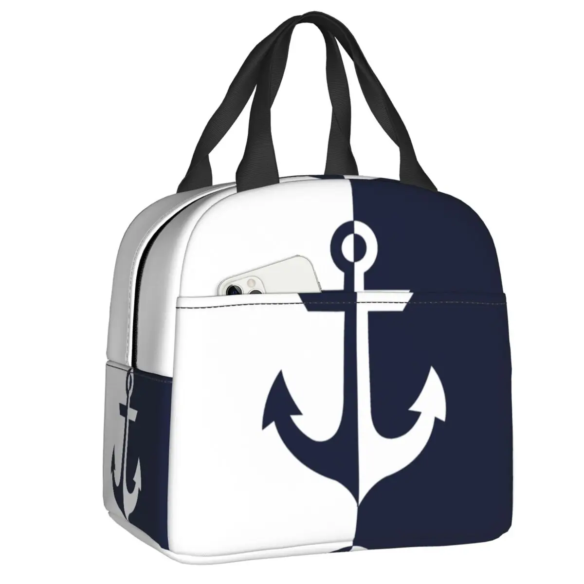 Nautical White Navy Blue Anchor Lunch Bag Leakproof Thermal Cooler Insulated Bento Box For Women Children School Food Tote Bags
Nautical White Navy Blue Anchor Lunch Bag Leakproof Thermal Cooler Insulated Bento Box For Women Children School Food Tote Bags
