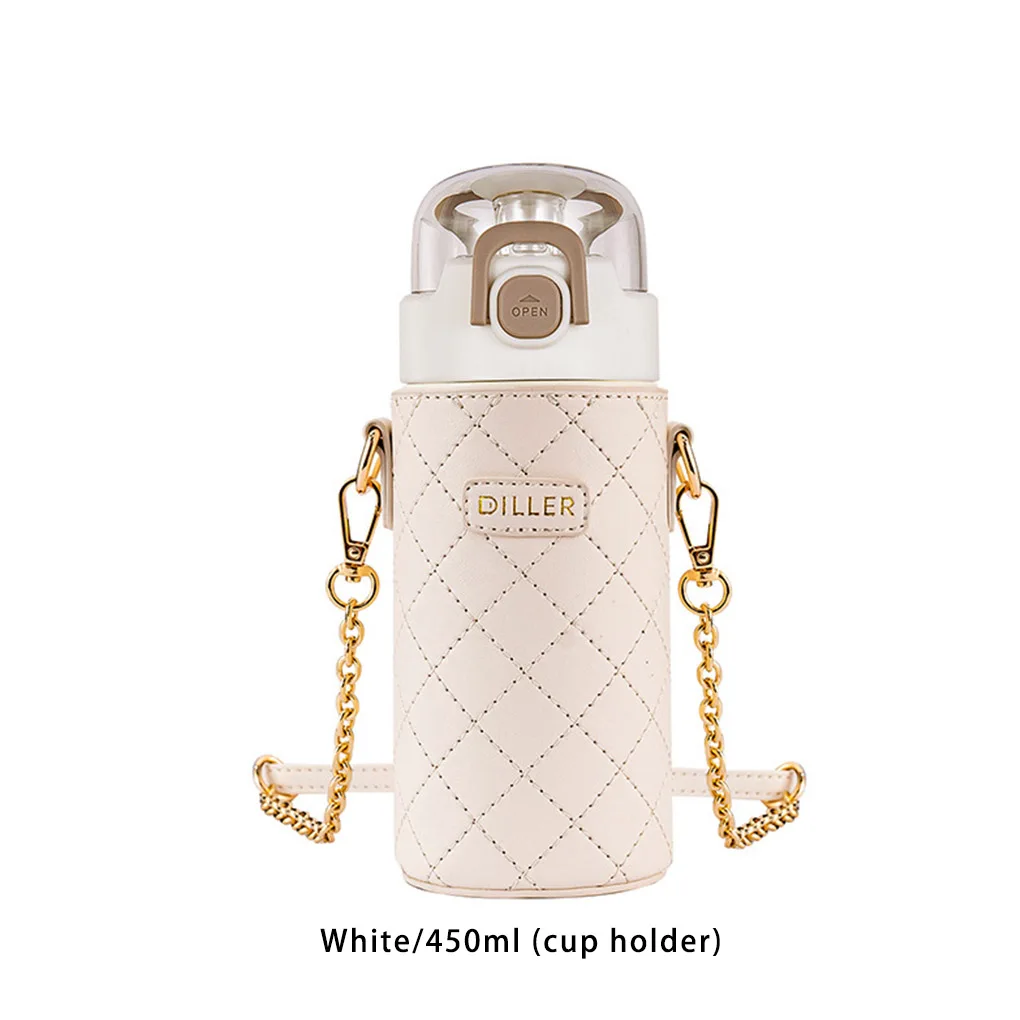 Stainless Steel Women Crossbody Water Bottle Portable Decorative 450ml Outdoor Travelling Drinking Straw Vacuum
Stainless Steel Women Crossbody Water Bottle Portable Decorative 450ml Outdoor Travelling Drinking Straw Vacuum