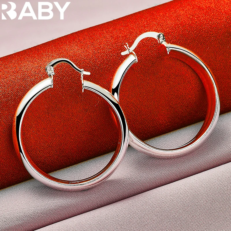 URBABY 925 Sterling Silver Smooth Circle 35mm Hoop Earrings For Women Wedding Engagement Party Accessories Fashion Charm Jewelry
URBABY 925 Sterling Silver Smooth Circle 35mm Hoop Earrings For Women Wedding Engagement Party Accessories Fashion Charm Jewelry