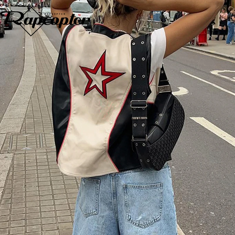Rapcopter y2k Star Patchwork Jackets Loose Turn Down Collar Sleeveless Tank Coat Women Fashion Streetwear Zipper Outwear Autumn
Rapcopter y2k Star Patchwork Jackets Loose Turn Down Collar Sleeveless Tank Coat Women Fashion Streetwear Zipper Outwear Autumn