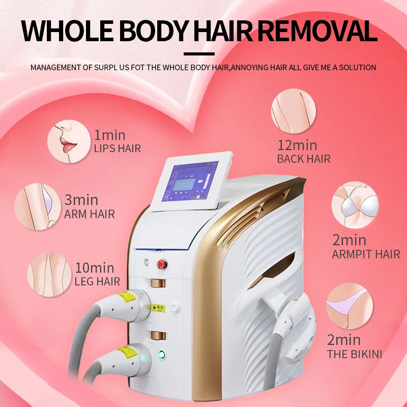 

M22 Hair/Tattoo Removal Machine 1 Handle 2 in 1 Laser IPL OPT Skin Tightening Rejuvenation Remove Acne Pigment Freckle for Salon