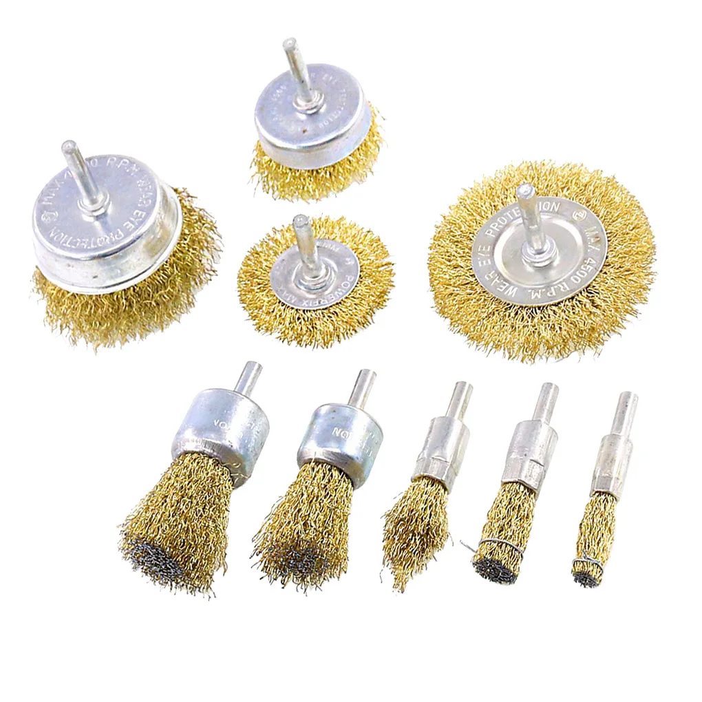 9pcs Brass Brush Wire Wheels Brushes Drill Rotary Tools Engraver Grinder Polishing Metal Rust Removal Brush Set Tools Brush
9pcs Brass Brush Wire Wheels Brushes Drill Rotary Tools Engraver Grinder Polishing Metal Rust Removal Brush Set Tools Brush