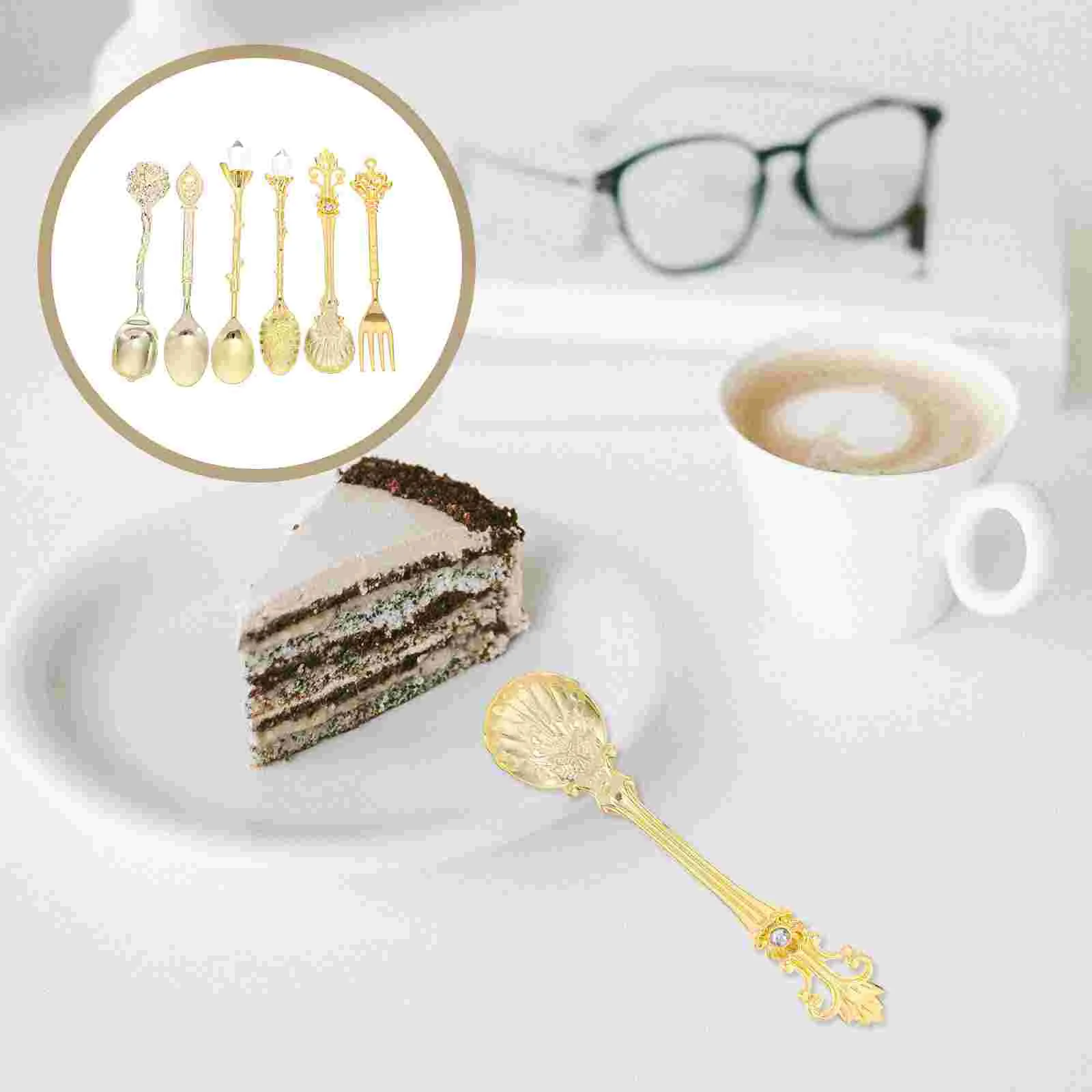 6 Occident Court Style Coffee Spoons Western Cutlery Set Creative Carved Stirring Spoon for Coffee (Golden)
6 Occident Court Style Coffee Spoons Western Cutlery Set Creative Carved Stirring Spoon for Coffee (Golden)