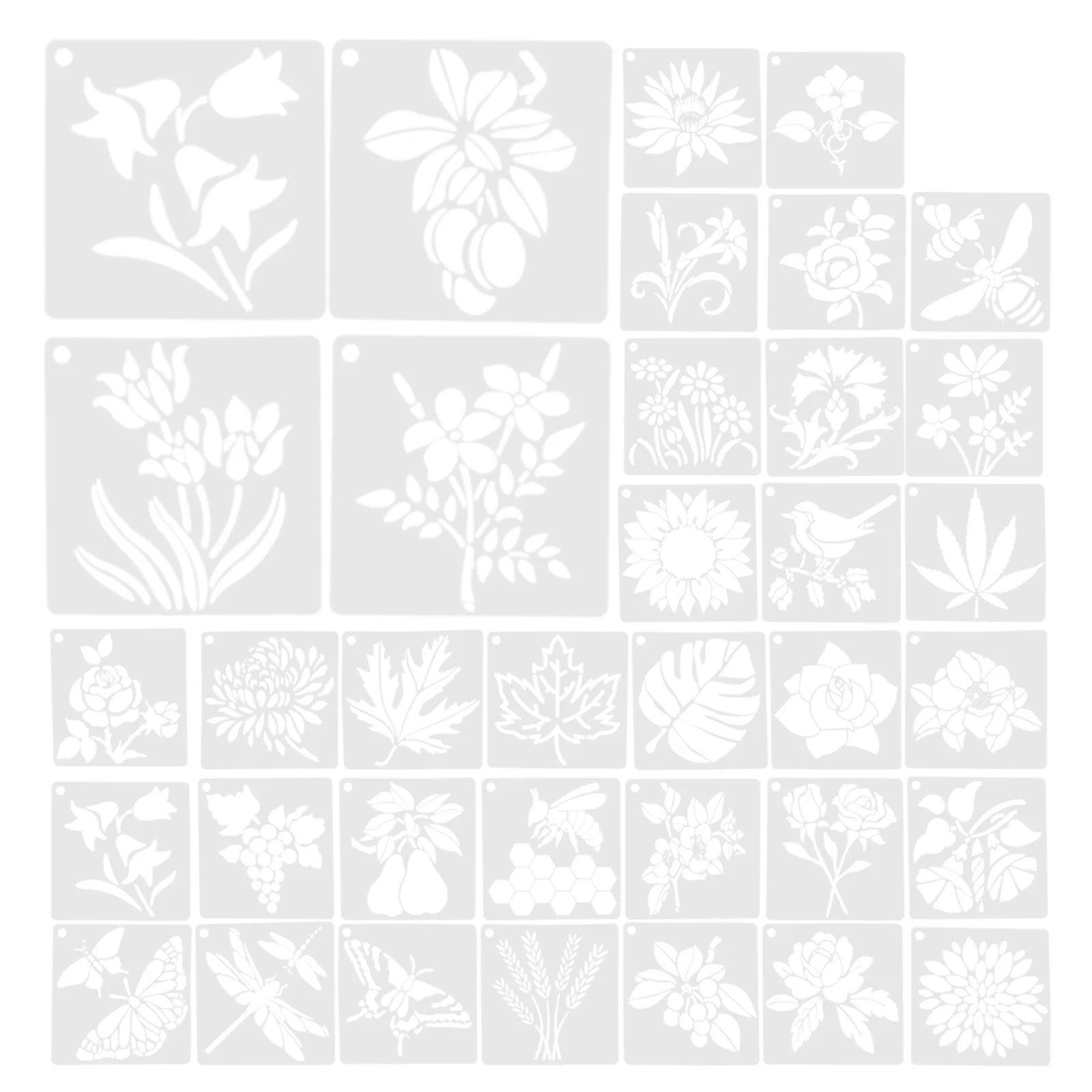 36 Pcs Flowers Birds Grass Template Painting Tools Leaves Multi-function Stencils Templates The Pet DIY Plants Plastic 
36 Pcs Flowers Birds Grass Template Painting Tools Leaves Multi-function Stencils Templates The Pet DIY Plants Plastic