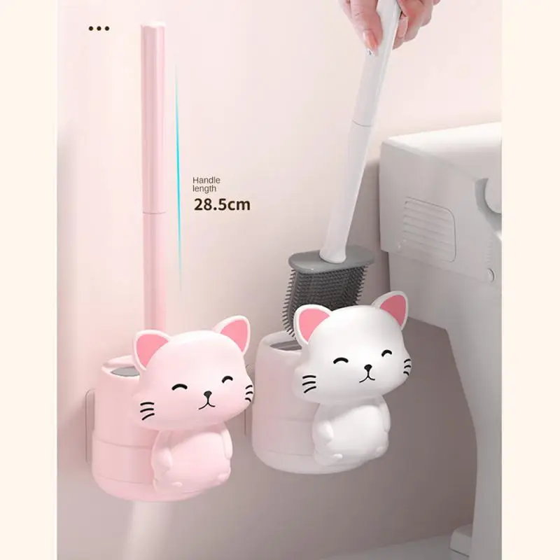 Cute Cat Base Toilet Brush No Dead Angle Washing Toilet Brush Wall-mounted Toilet Brush Set Home Bathroom Accessories Household
Cute Cat Base Toilet Brush No Dead Angle Washing Toilet Brush Wall-mounted Toilet Brush Set Home Bathroom Accessories Household