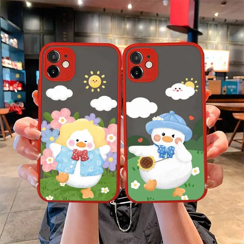 Cute Cartoon Duck Phone Case for iPhone X XR XS 7 8 Plus 11 12 13 pro MAX 13mini Translucent Matte Case
Cute Cartoon Duck Phone Case for iPhone X XR XS 7 8 Plus 11 12 13 pro MAX 13mini Translucent Matte Case