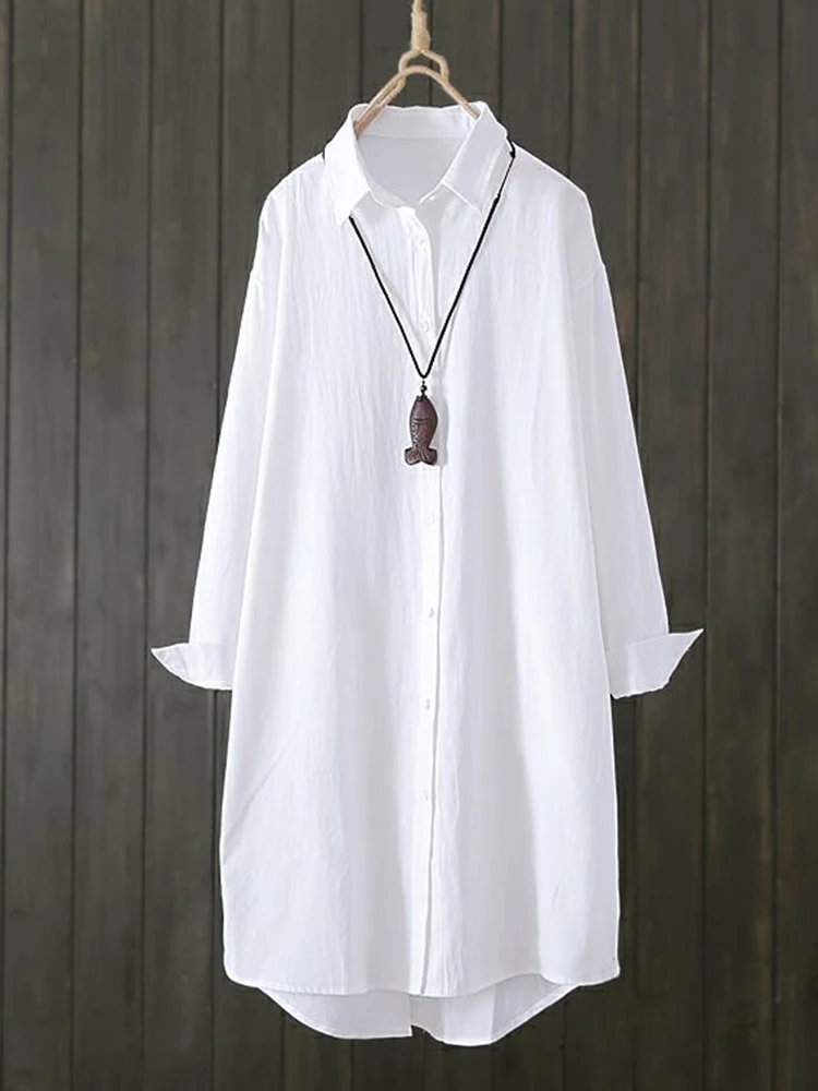 Summer Spring Mid-length Solid Shirt Women Single Breasted Long Chiffon Blouse Long Sleeve Oversized Shirt Womens Blouses
Summer Spring Mid-length Solid Shirt Women Single Breasted Long Chiffon Blouse Long Sleeve Oversized Shirt Womens Blouses