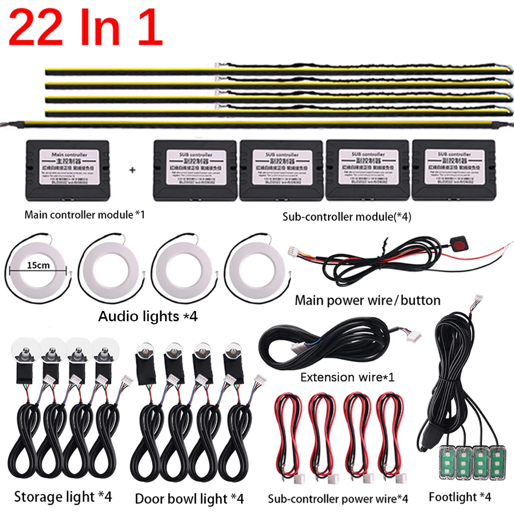 7 kits Car LED Atmosphere RGB Lights Strip Interior LED Acrylic Backlight Guide Decoration Ambient Lamps Bar
7 kits Car LED Atmosphere RGB Lights Strip Interior LED Acrylic Backlight Guide Decoration Ambient Lamps Bar