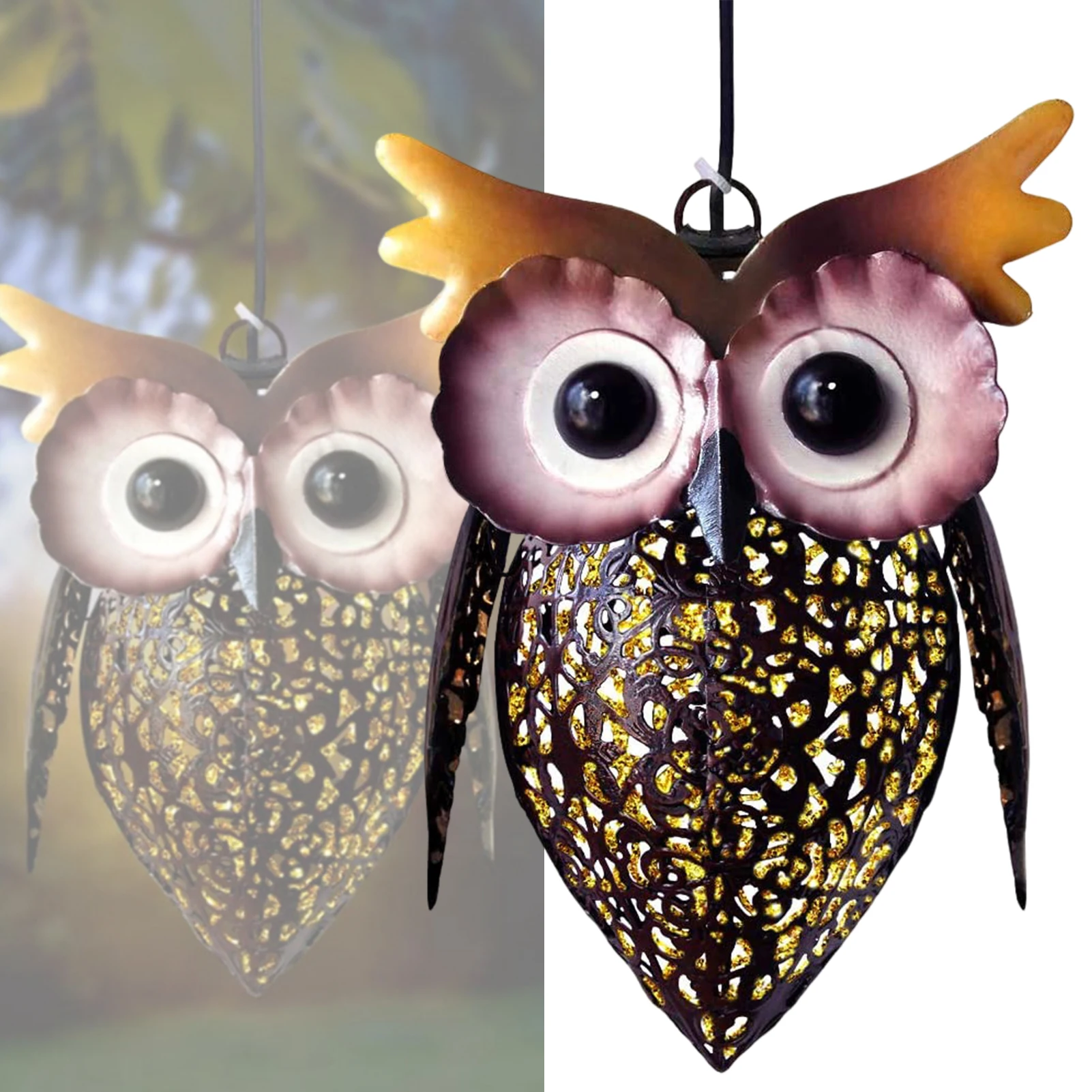 Lawn Outdoor Hanging Auto On Off Warm White Landscape Garden Solar Light LED Lantern Waterproof Patio Yard Home Decor Cute Owl 
Lawn Outdoor Hanging Auto On Off Warm White Landscape Garden Solar Light LED Lantern Waterproof Patio Yard Home Decor Cute Owl