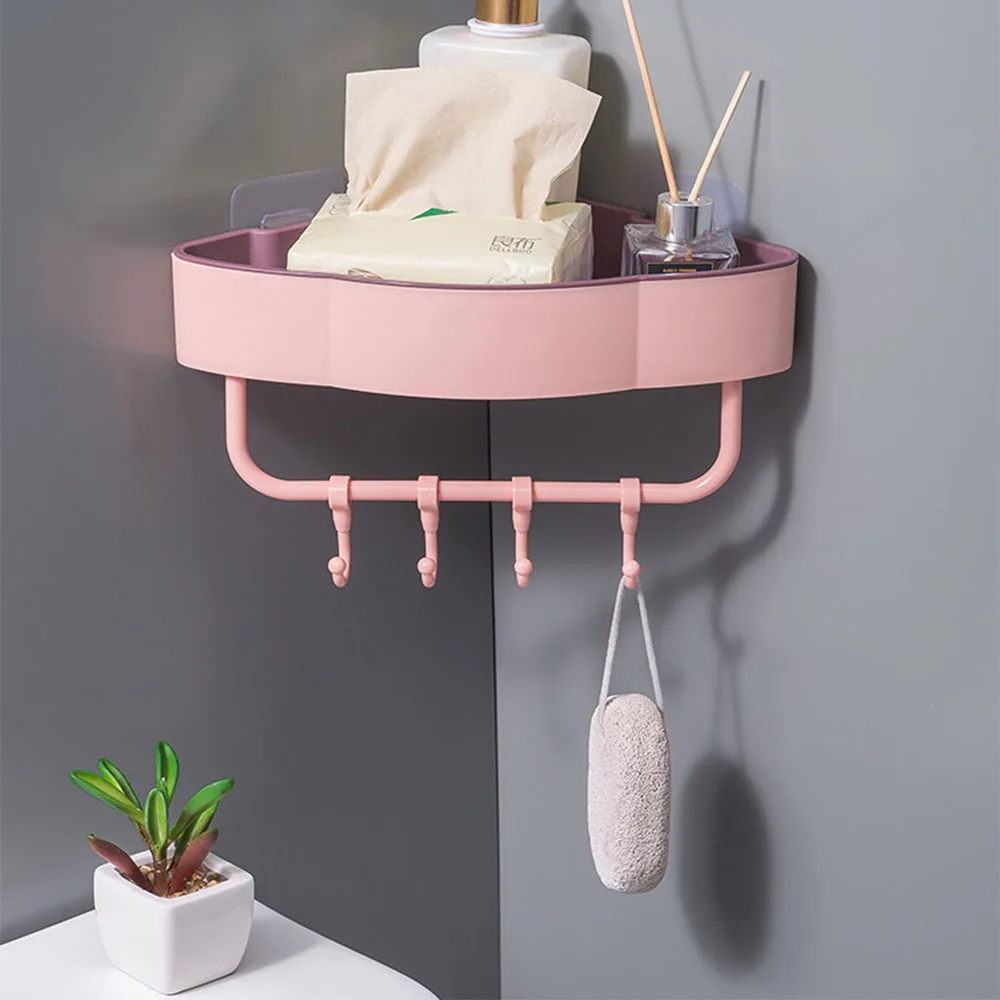 Bathroom Shelf Organizer Shower Storage Rack No Drill Corner Shelves Wall Mounted Plastic Holder with Hook Bathroom Accessories
Bathroom Shelf Organizer Shower Storage Rack No Drill Corner Shelves Wall Mounted Plastic Holder with Hook Bathroom Accessories
